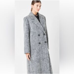 Endless Rose Power Tailored Double Breasted Gray Long Coat Size Large NWT